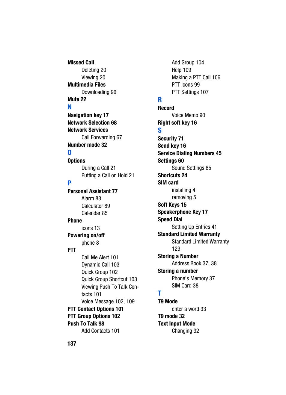 Samsung SGH-D347ZSACIN User Manual | Page 138 / 139