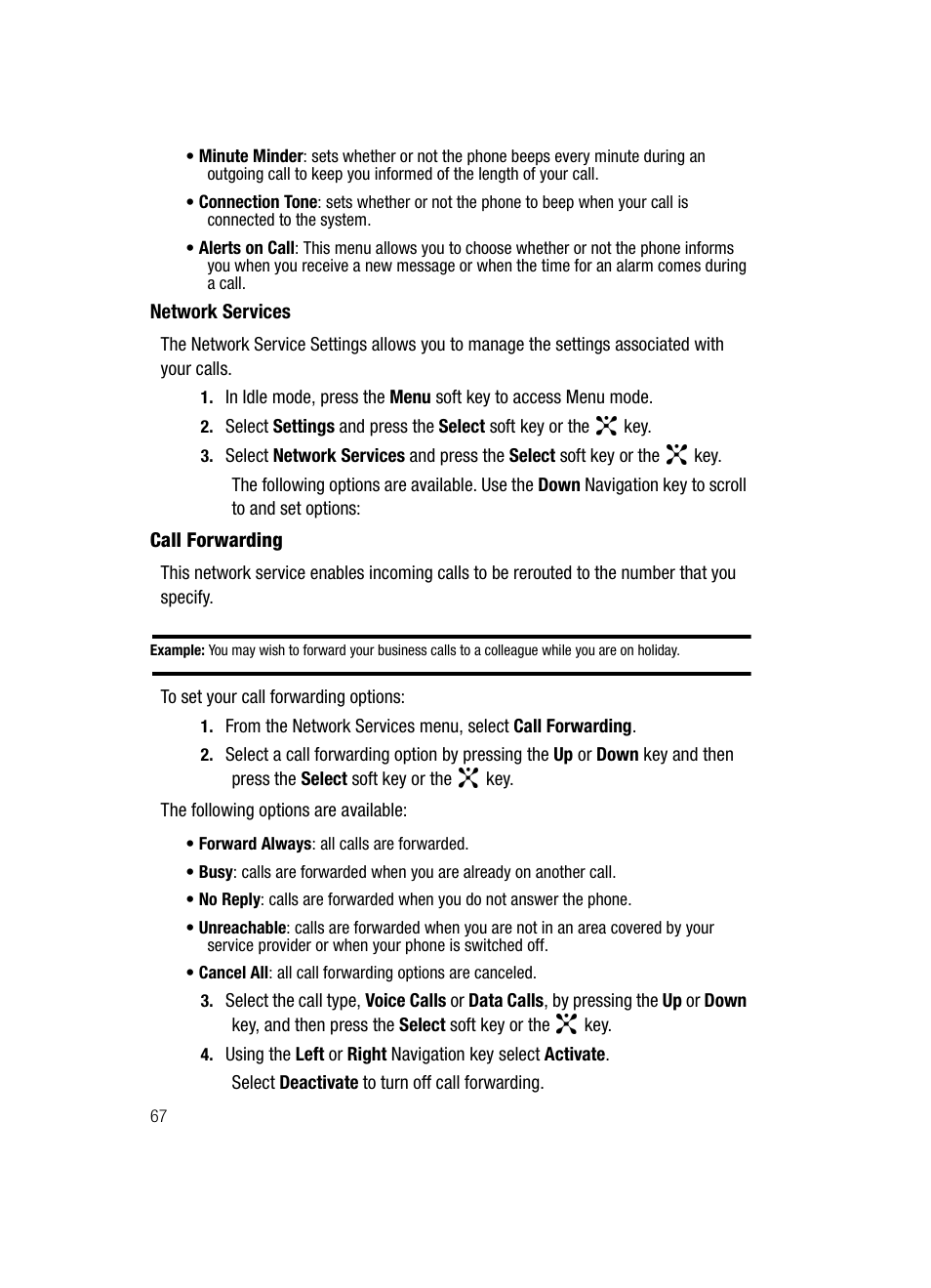 Network services | Samsung SGH-D347ZSACIN User Manual | Page 70 / 139