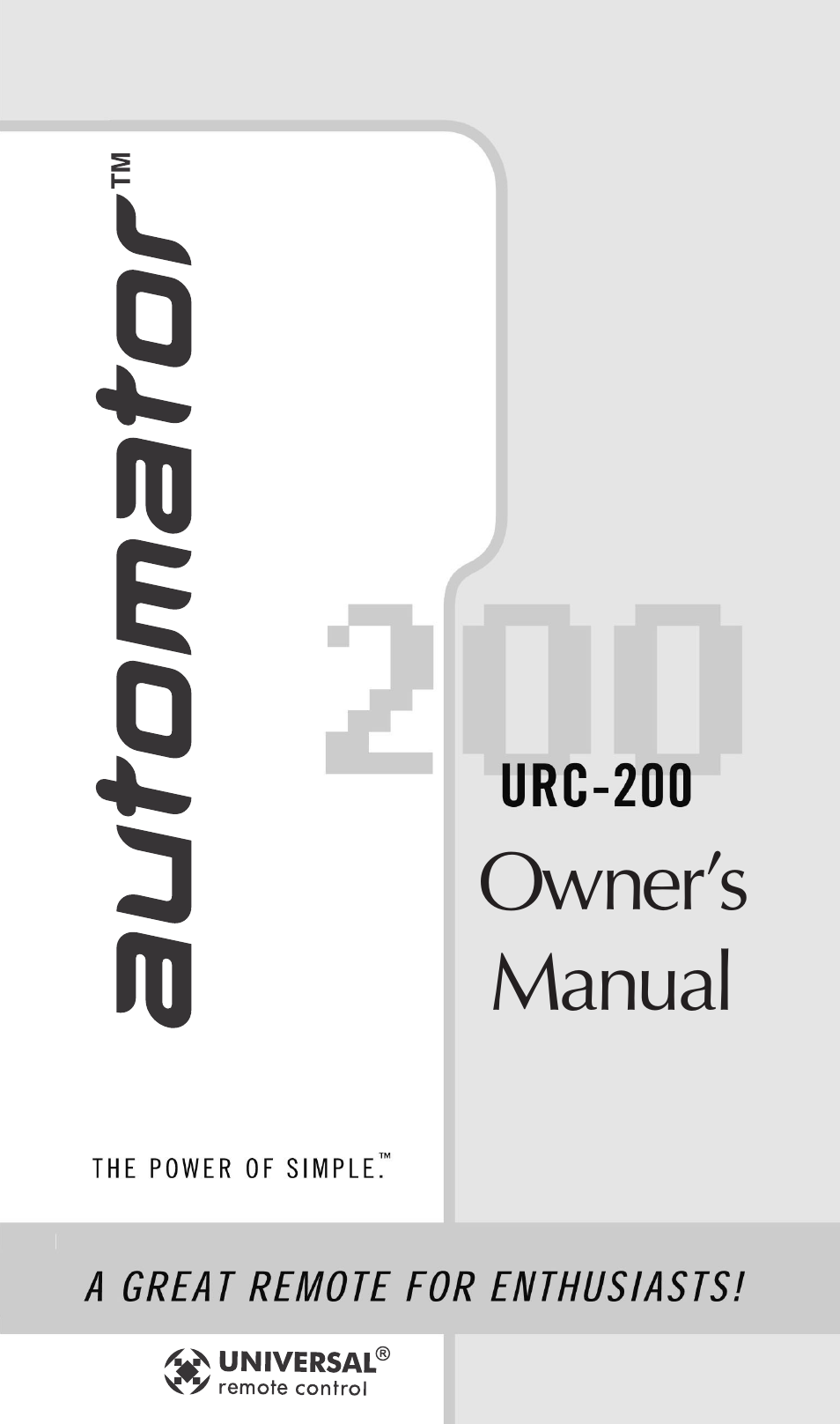 Adcom URC-200 User Manual | 53 pages