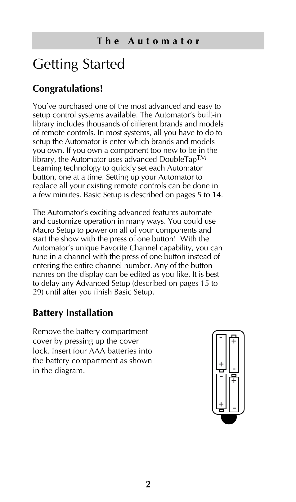 Getting started | Adcom URC-200 User Manual | Page 4 / 53