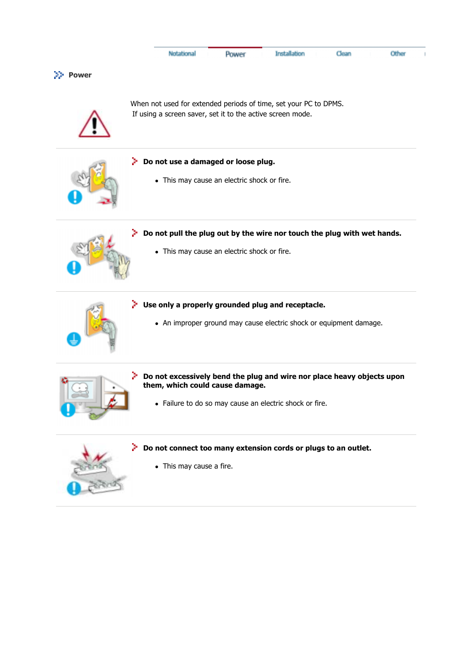 Power | Samsung GS17CSSS User Manual | Page 3 / 79