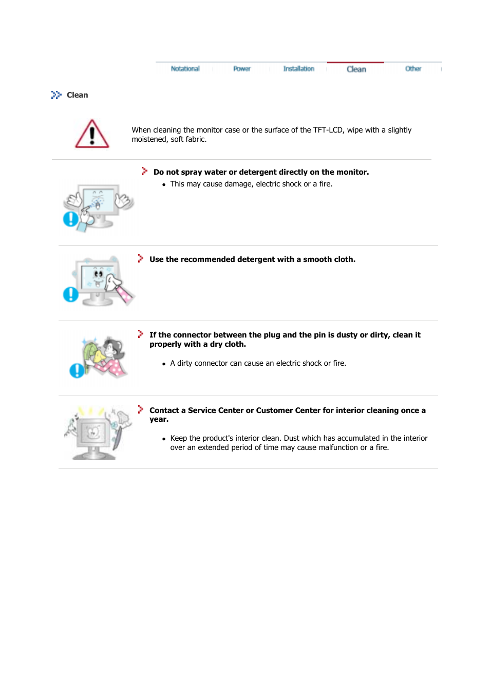 Clean | Samsung GS17CSSS User Manual | Page 5 / 79