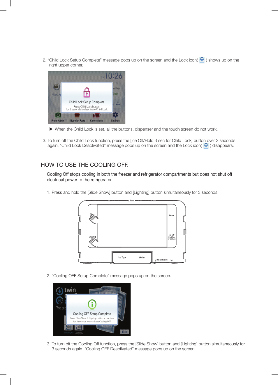 How to use the cooling off | Samsung RFG299AARS-XAA User Manual | Page 11 / 25