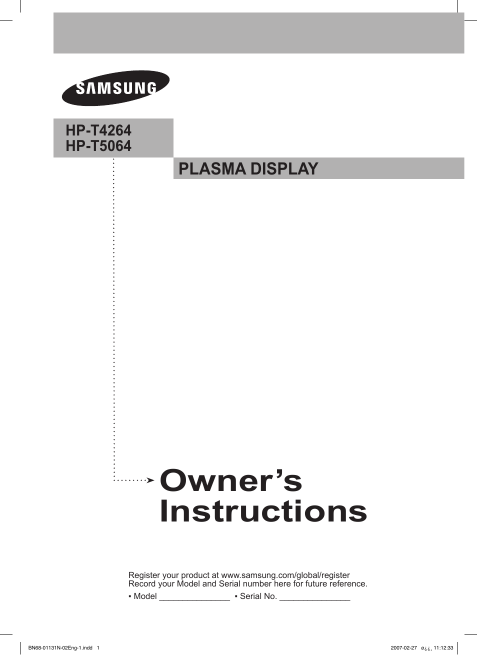 Samsung HPT4264X-XAA User Manual | 82 pages