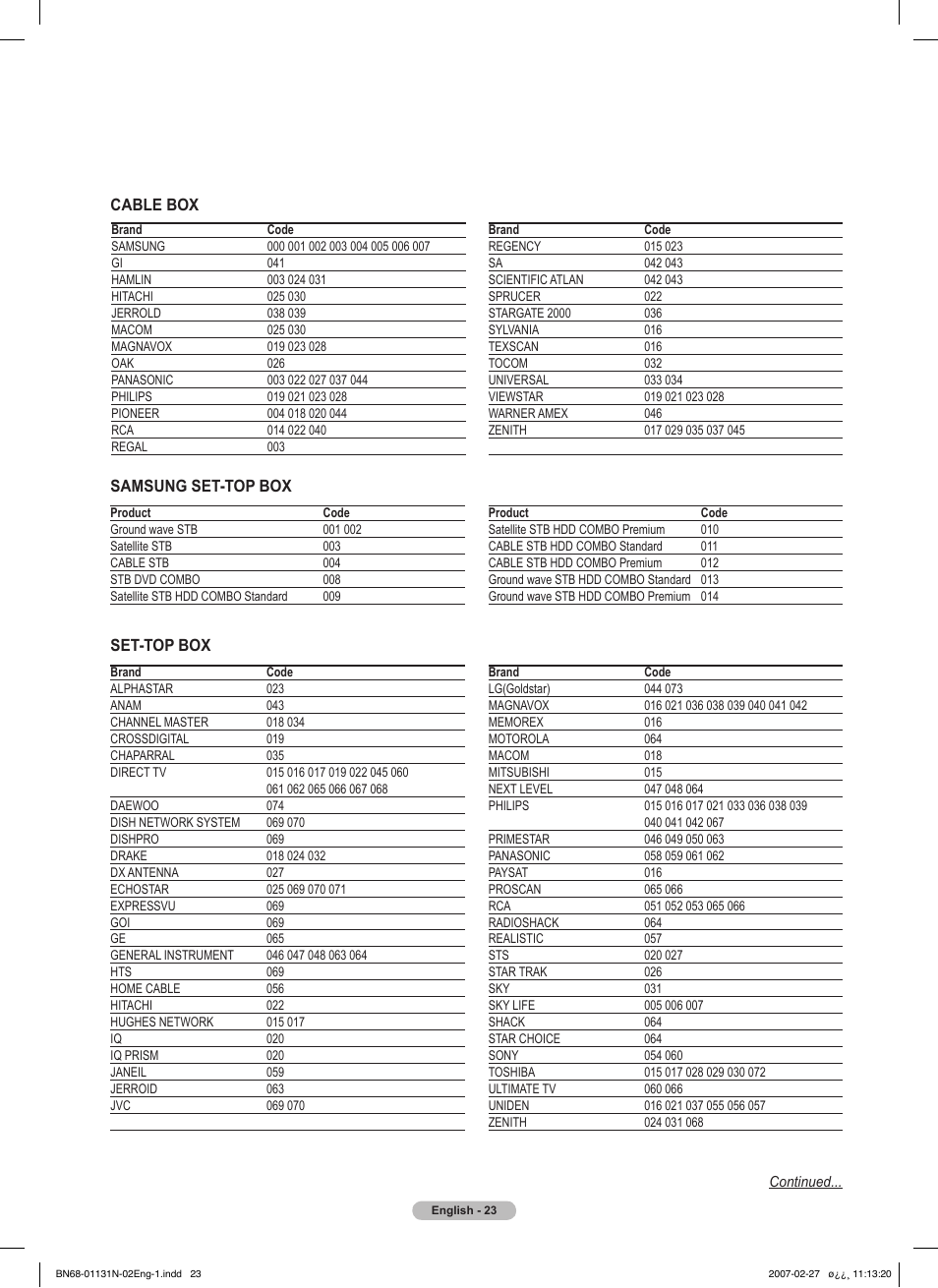 Samsung HPT4264X-XAA User Manual | Page 23 / 82