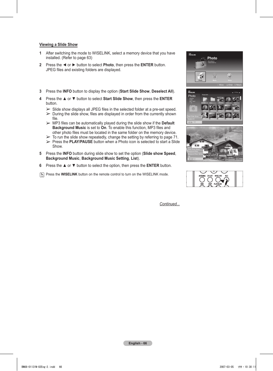 Continued | Samsung HPT4264X-XAA User Manual | Page 66 / 82