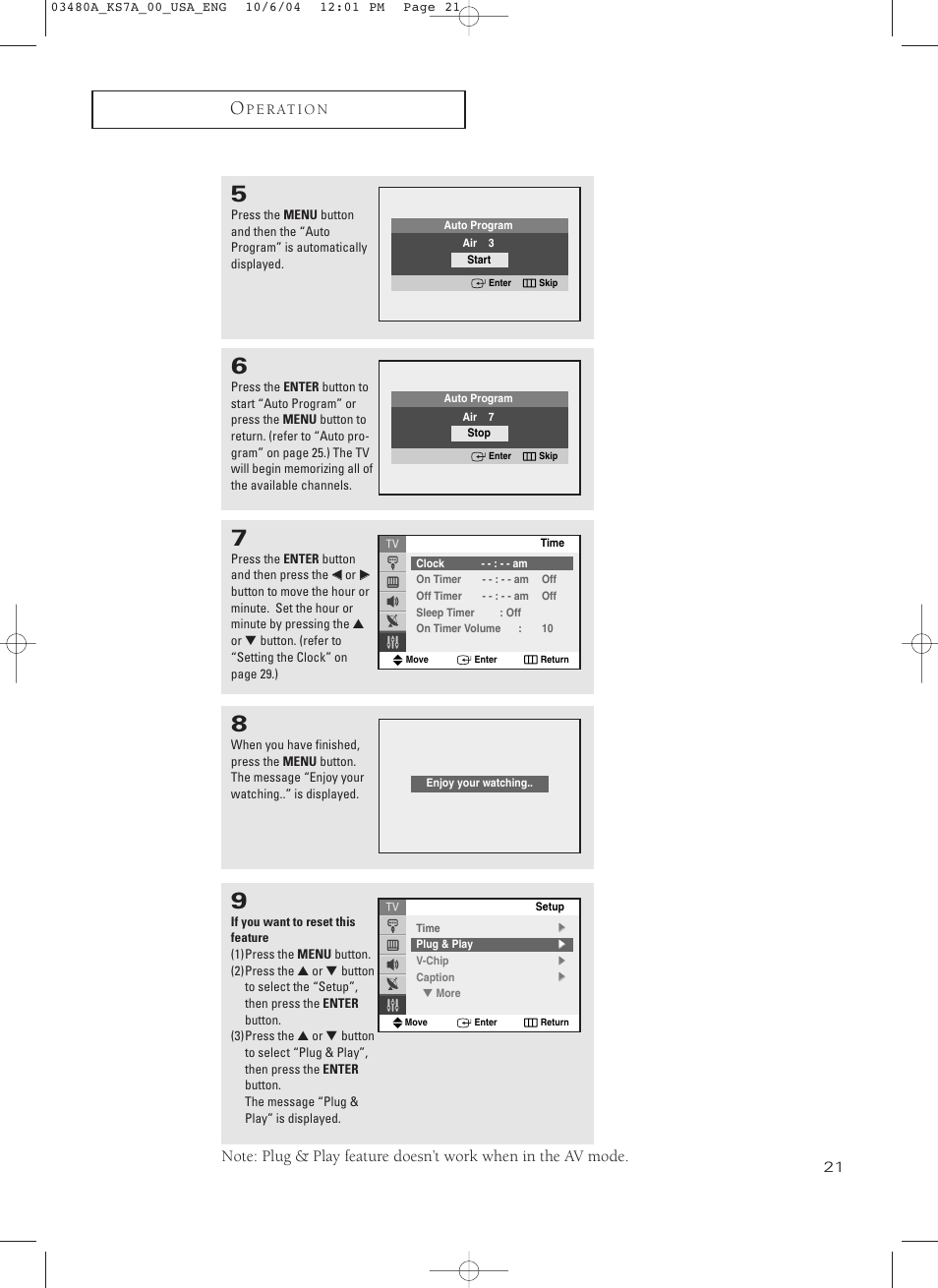 Samsung TXP2730S-XAA User Manual | Page 21 / 63