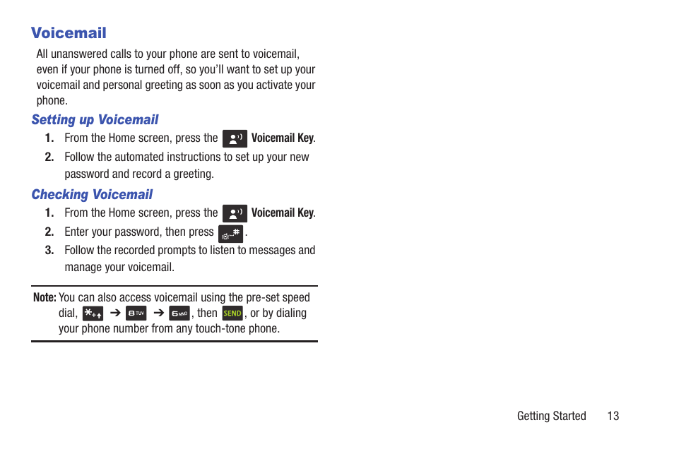 Voicemail | Samsung SCH-U365WSAVZW User Manual | Page 18 / 175