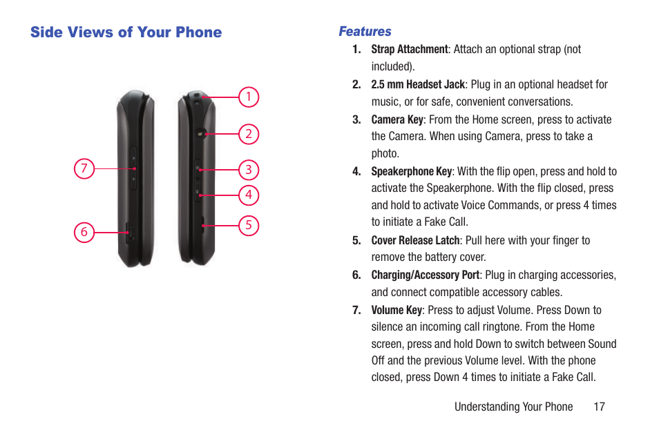 Side views of your phone | Samsung SCH-U365WSAVZW User Manual | Page 22 / 175