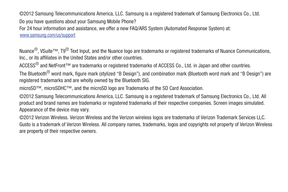 Samsung SCH-U365WSAVZW User Manual | Page 5 / 175