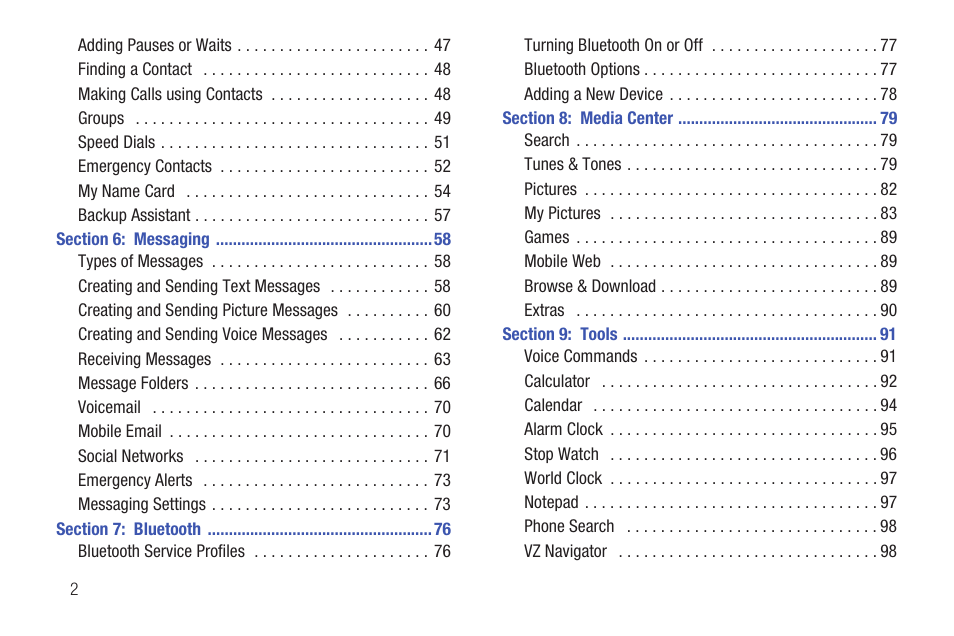 Samsung SCH-U365WSAVZW User Manual | Page 7 / 175