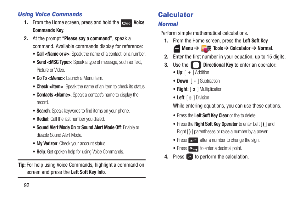 Calculator | Samsung SCH-U365WSAVZW User Manual | Page 97 / 175