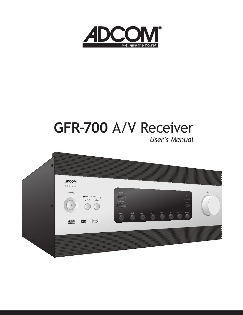 Adcom GFR-700 User Manual | 64 pages
