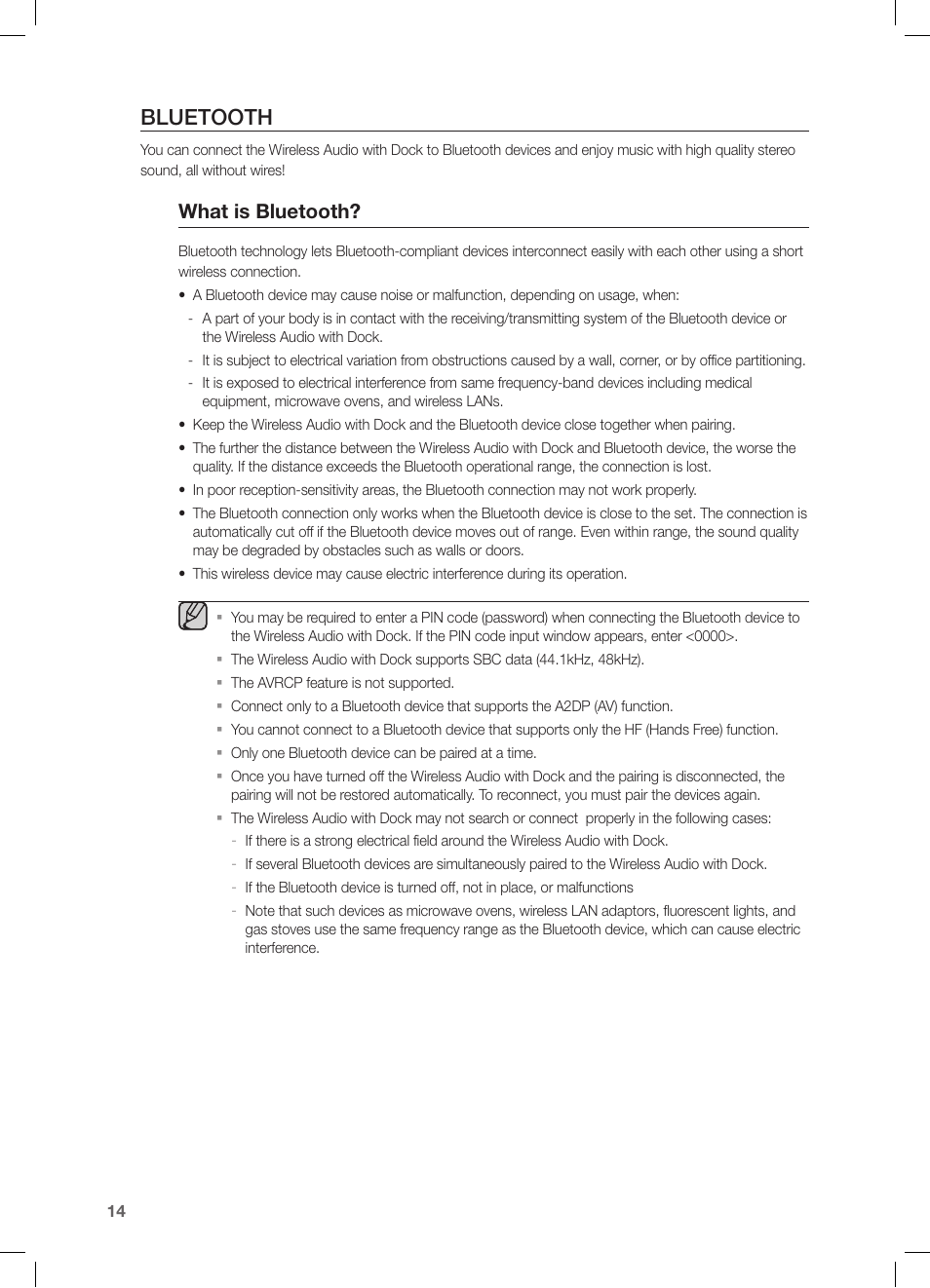 Bluetooth, What is bluetooth | Samsung DA-E550-ZA User Manual | Page 14 / 22