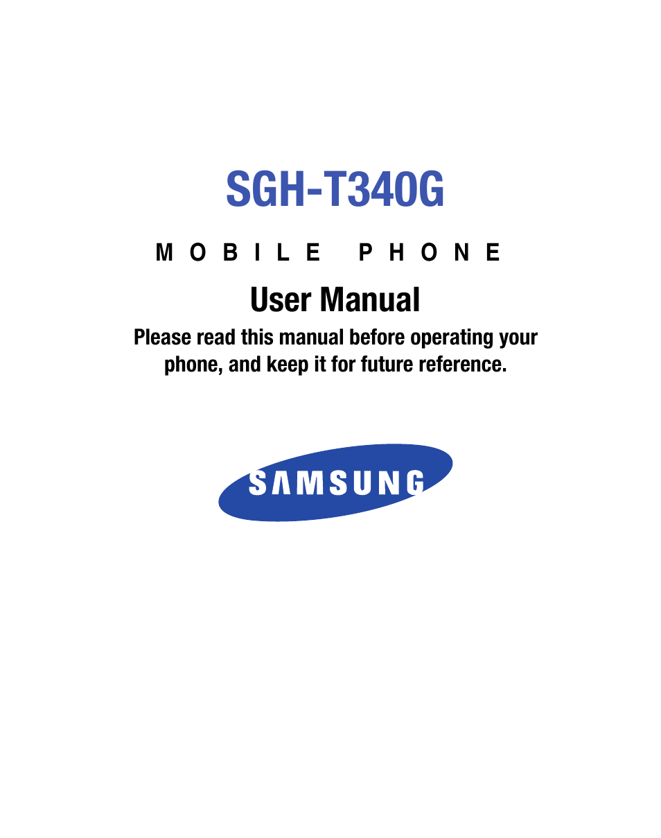 Samsung SGH-T340ZKATFN User Manual | 105 pages