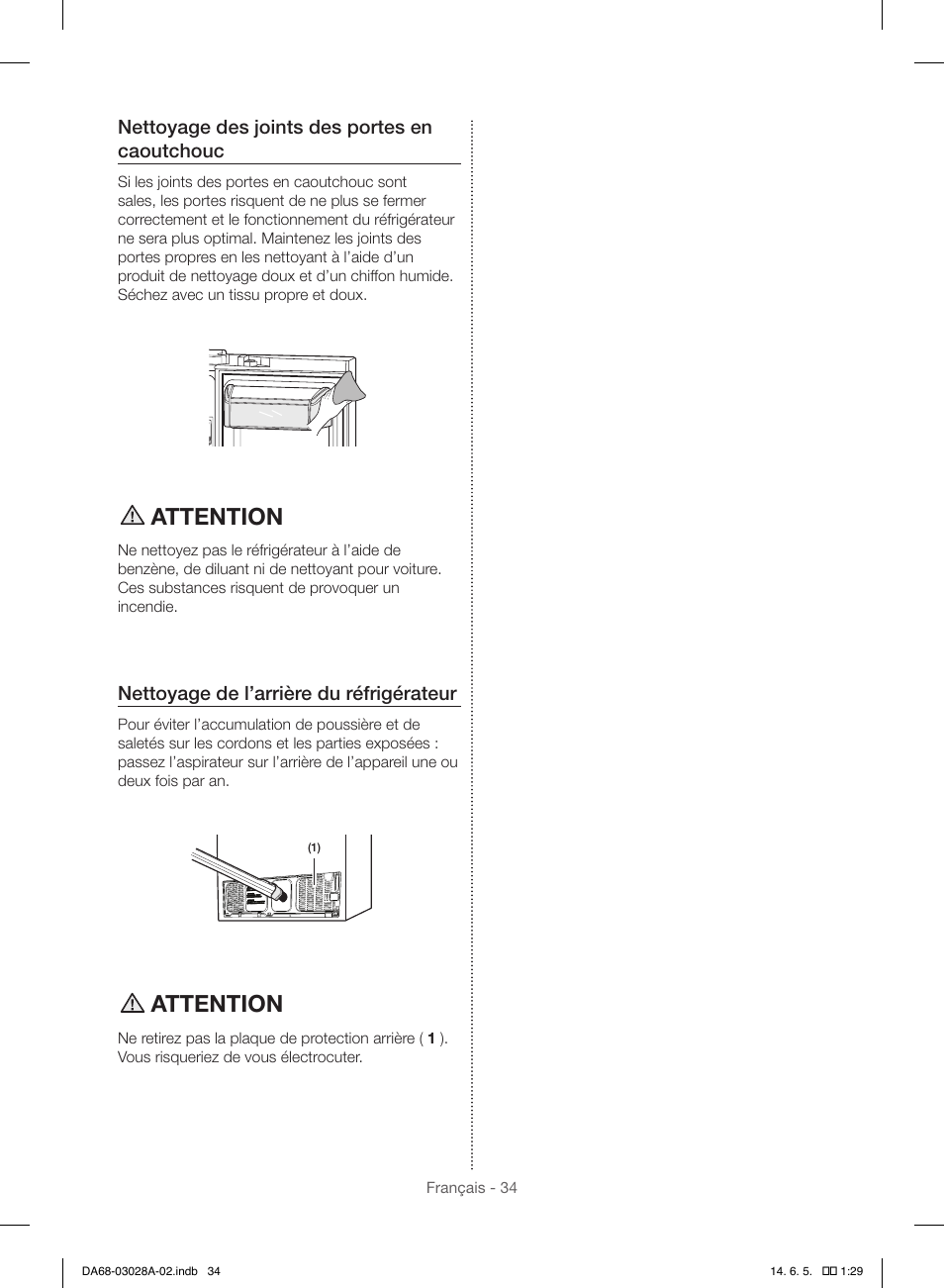 Attention | Samsung RF30HDEDTSR-AA User Manual | Page 118 / 124