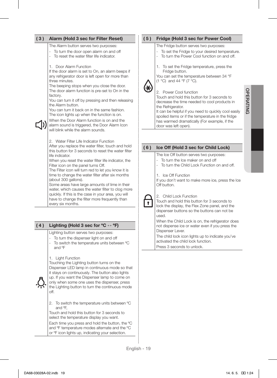 Samsung RF30HDEDTSR-AA User Manual | Page 19 / 124