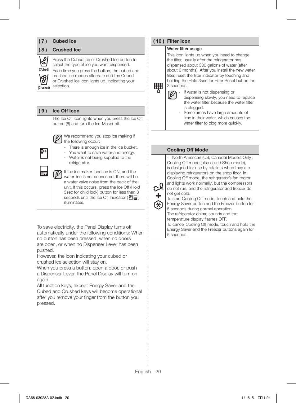 Samsung RF30HDEDTSR-AA User Manual | Page 20 / 124