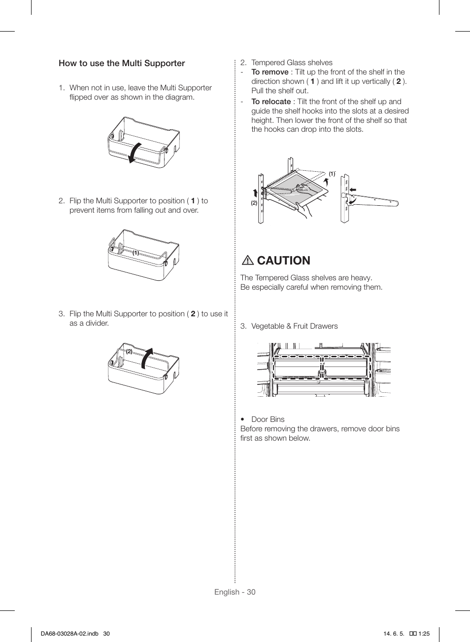 Caution | Samsung RF30HDEDTSR-AA User Manual | Page 30 / 124