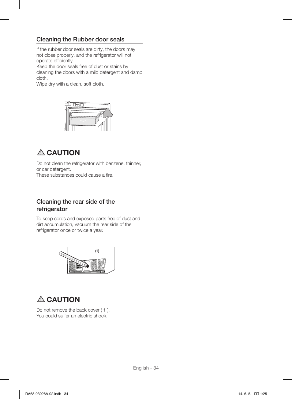 Caution | Samsung RF30HDEDTSR-AA User Manual | Page 34 / 124