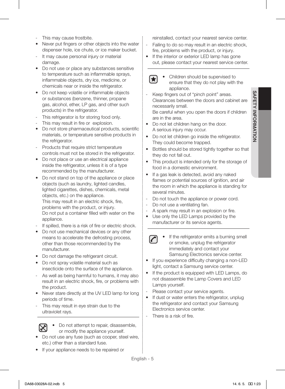 Samsung RF30HDEDTSR-AA User Manual | Page 5 / 124