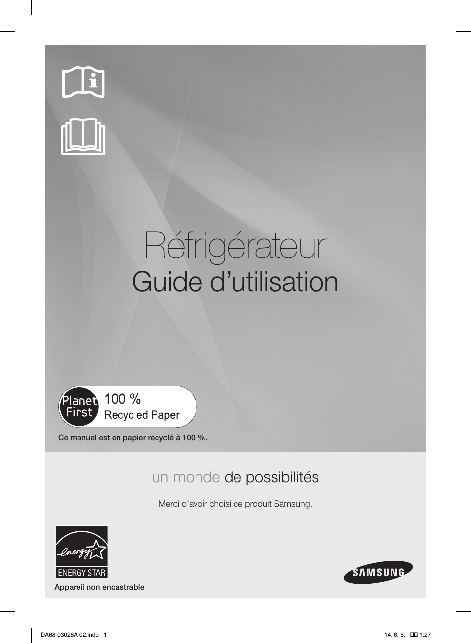 Réfrigérateur, Guide d’utilisation | Samsung RF30HDEDTSR-AA User Manual | Page 85 / 124