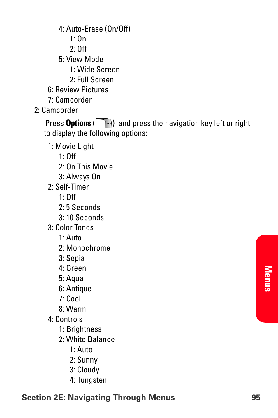 Menu s | Samsung SPH-A880TSSXAR User Manual | Page 109 / 298