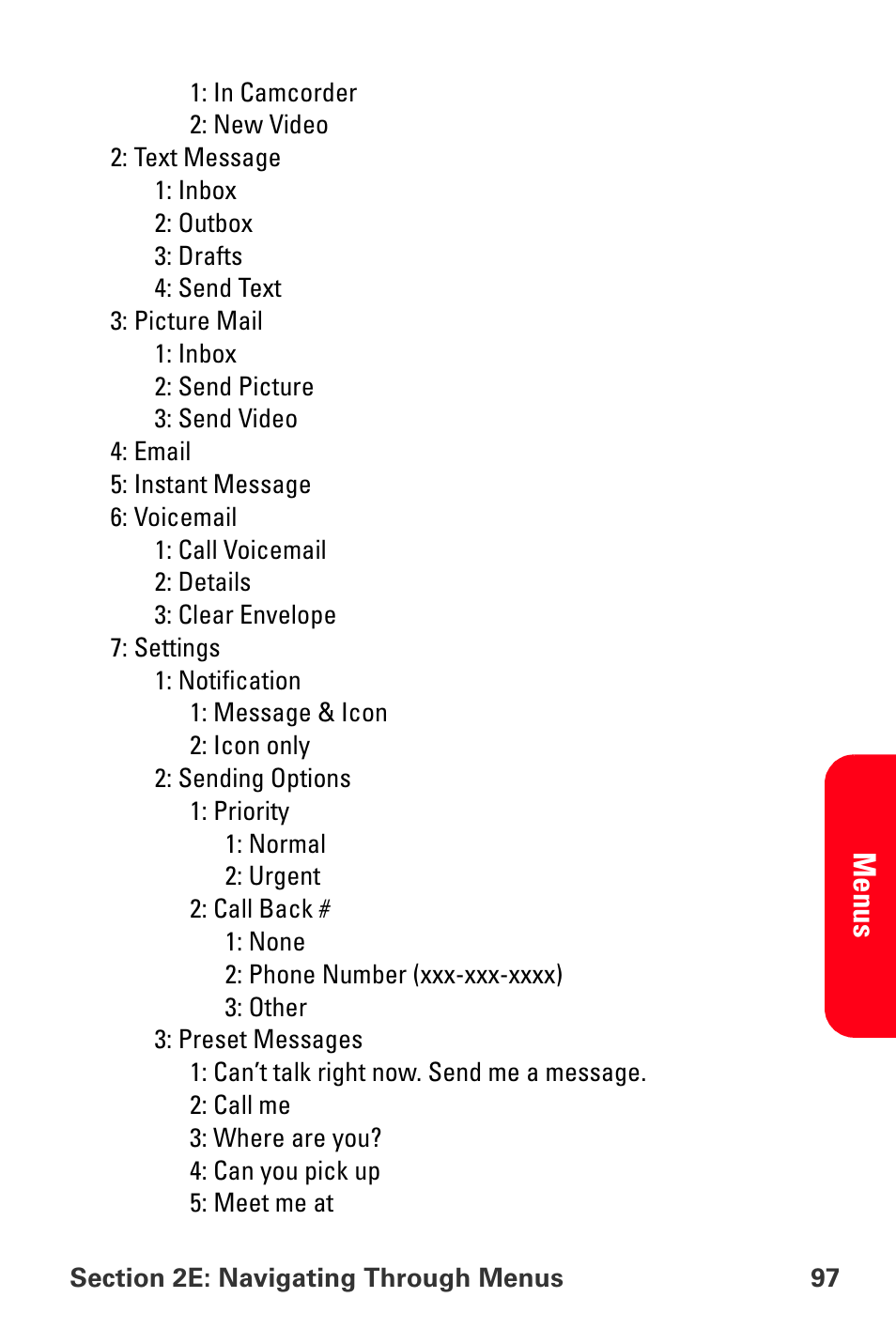 Menu s | Samsung SPH-A880TSSXAR User Manual | Page 111 / 298