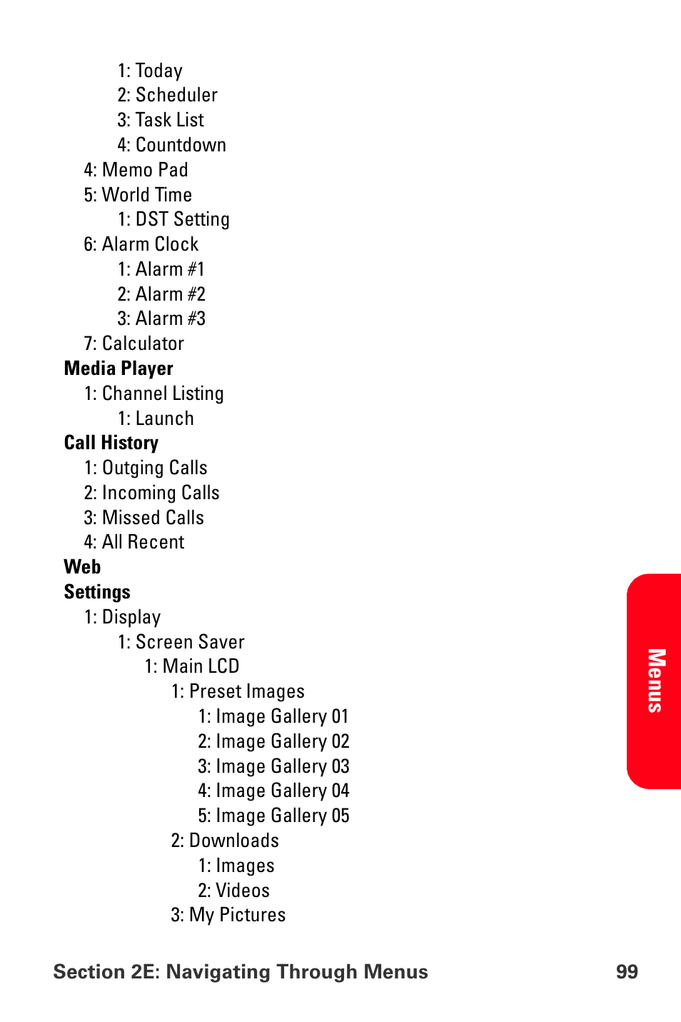 Menu s | Samsung SPH-A880TSSXAR User Manual | Page 113 / 298