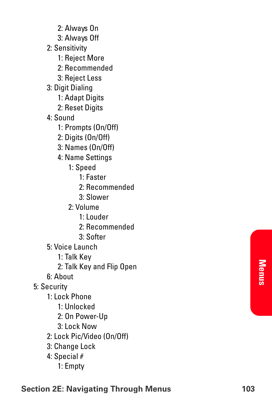 Menu s | Samsung SPH-A880TSSXAR User Manual | Page 117 / 298