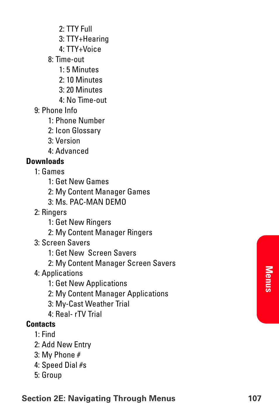 Menu s | Samsung SPH-A880TSSXAR User Manual | Page 121 / 298