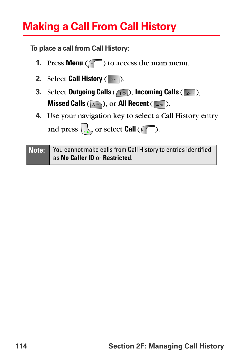 Making a call from call history | Samsung SPH-A880TSSXAR User Manual | Page 128 / 298