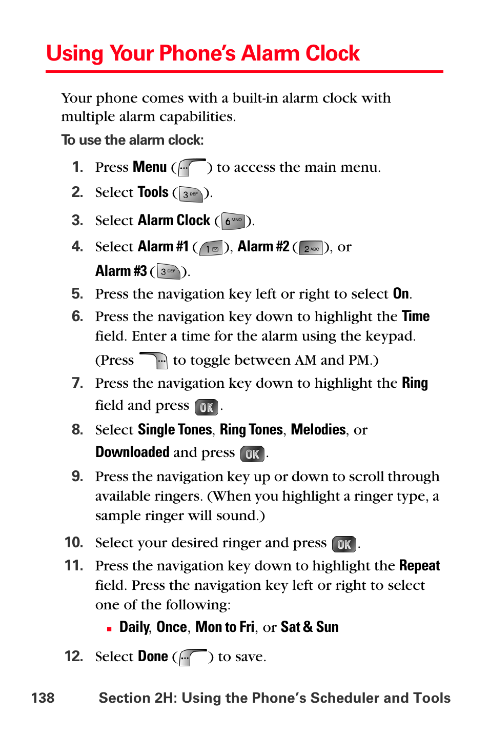 Using your phone’s alarm clock | Samsung SPH-A880TSSXAR User Manual | Page 152 / 298
