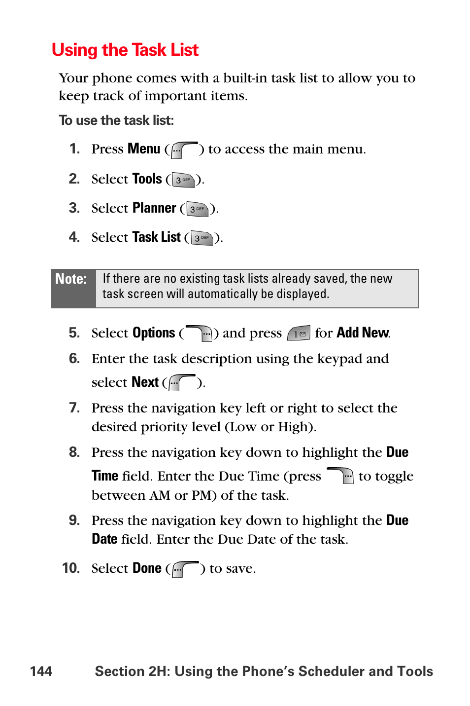 Using the task list | Samsung SPH-A880TSSXAR User Manual | Page 158 / 298