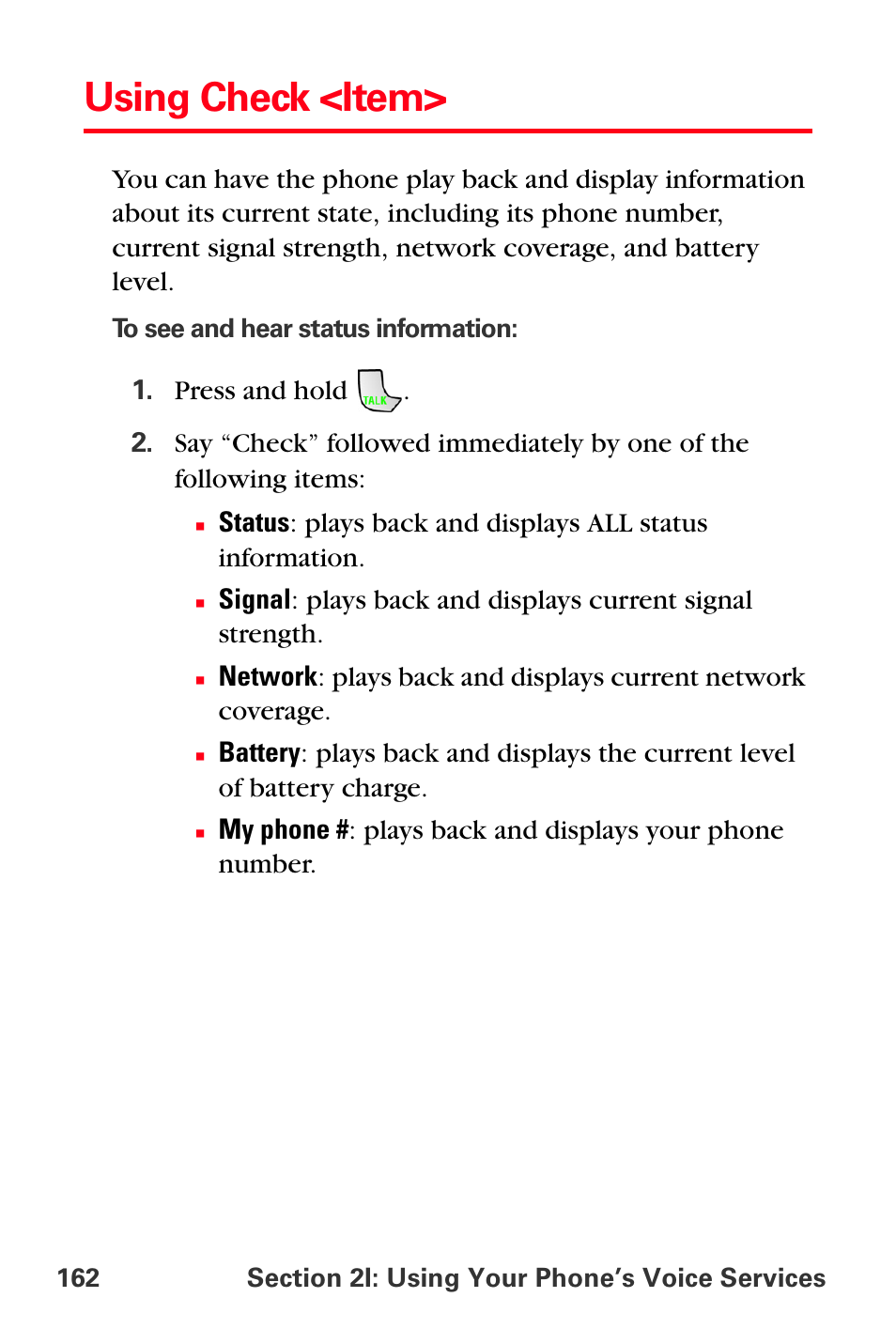 Using check <item | Samsung SPH-A880TSSXAR User Manual | Page 176 / 298