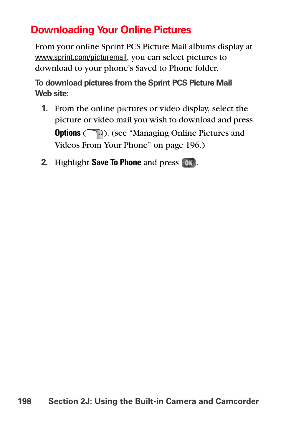 Downloading your online pictures | Samsung SPH-A880TSSXAR User Manual | Page 212 / 298