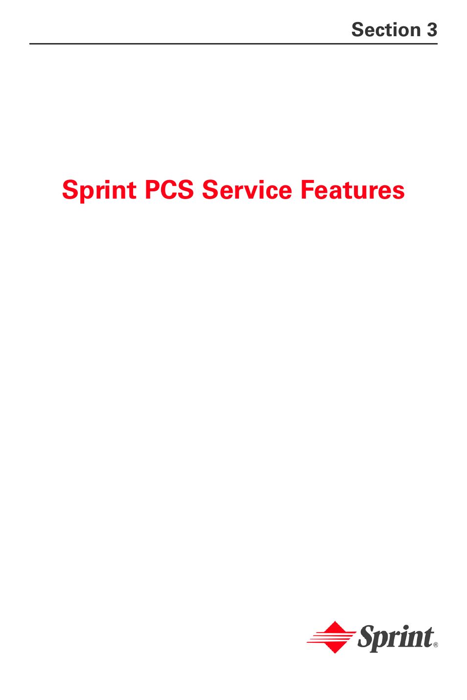 Sprint pcs service features, Section 3: sprint pcs service features | Samsung SPH-A880TSSXAR User Manual | Page 223 / 298