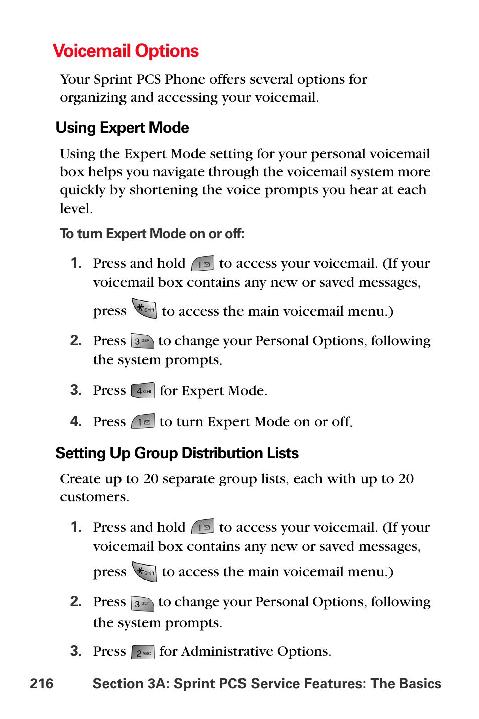 Voicemail options | Samsung SPH-A880TSSXAR User Manual | Page 230 / 298
