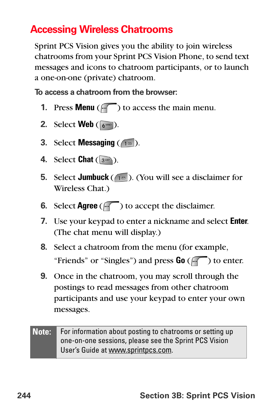 Accessing wireless chatrooms | Samsung SPH-A880TSSXAR User Manual | Page 258 / 298