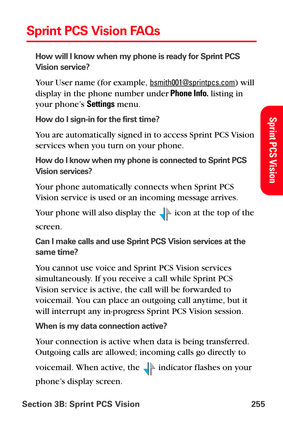 Sprint pcs vision faqs | Samsung SPH-A880TSSXAR User Manual | Page 269 / 298