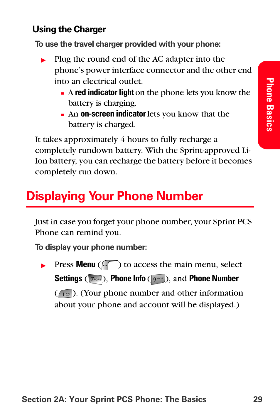 Displaying your phone number, Pho ne basi cs | Samsung SPH-A880TSSXAR User Manual | Page 43 / 298