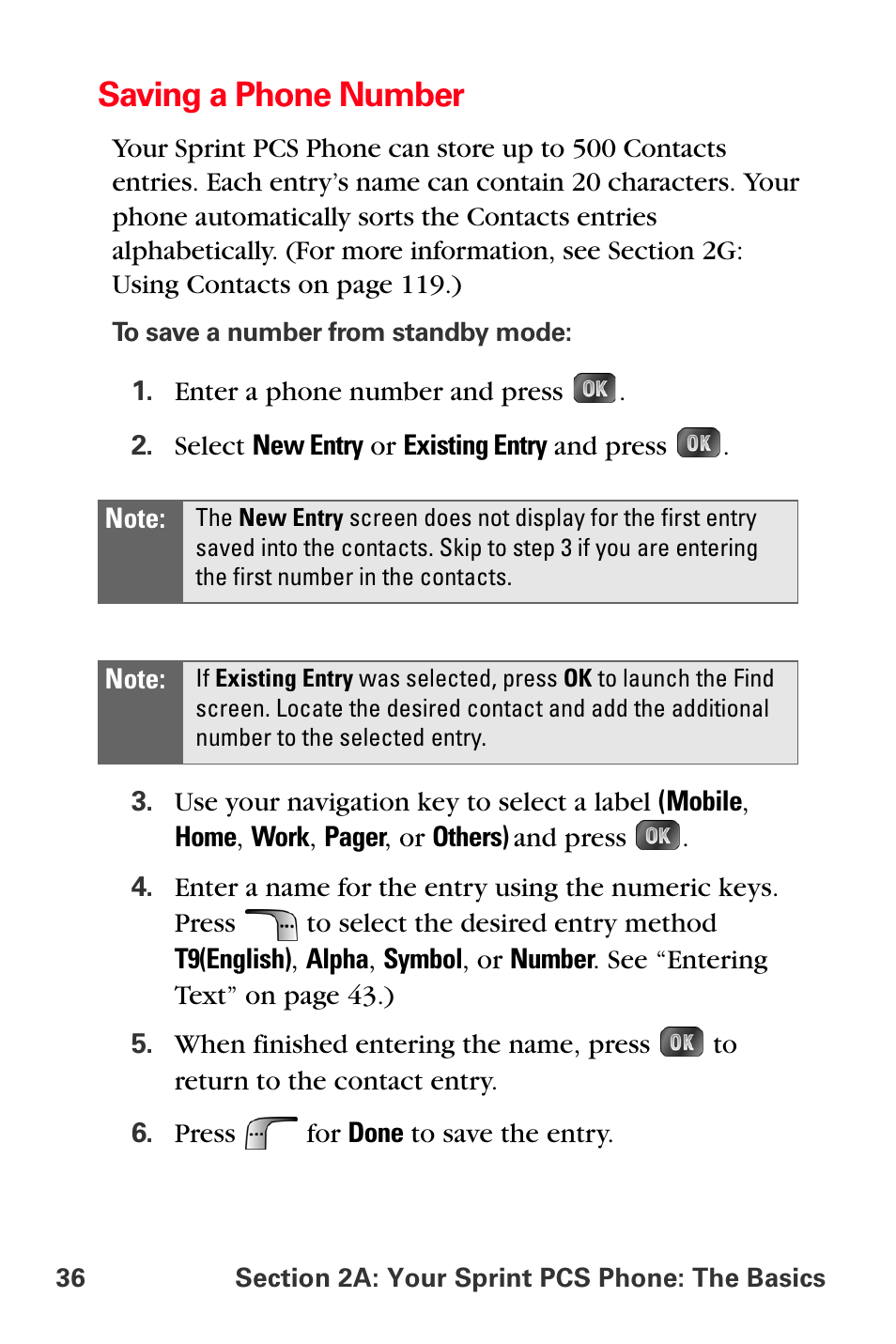 Saving a phone number | Samsung SPH-A880TSSXAR User Manual | Page 50 / 298