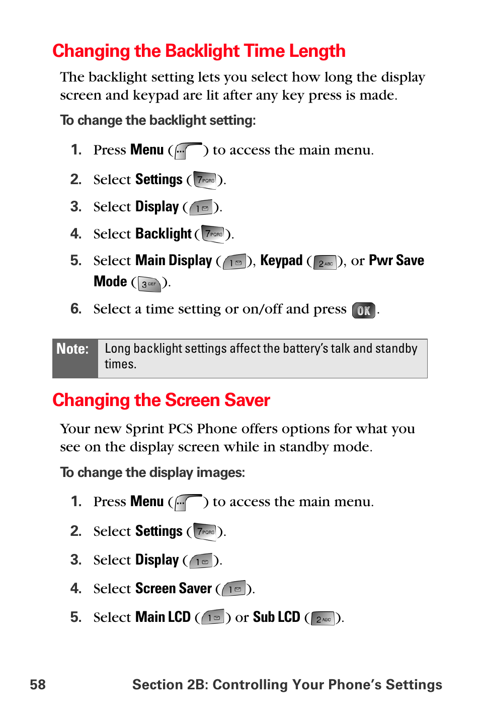 Changing the backlight time length, Changing the screen saver | Samsung SPH-A880TSSXAR User Manual | Page 72 / 298