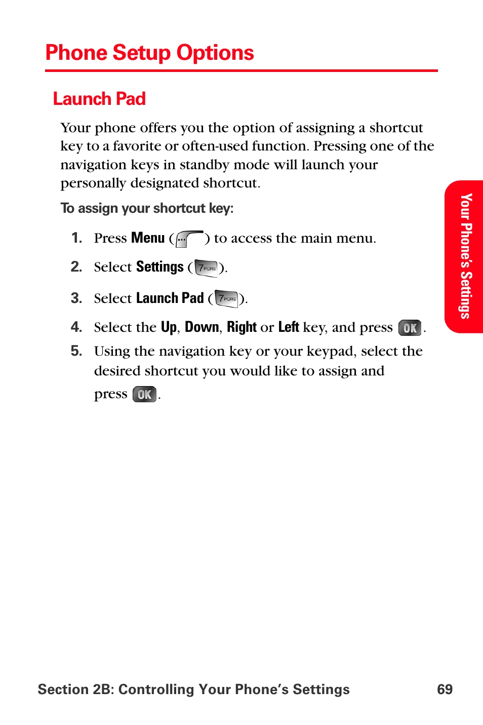 Phone setup options, Launch pad | Samsung SPH-A880TSSXAR User Manual | Page 83 / 298