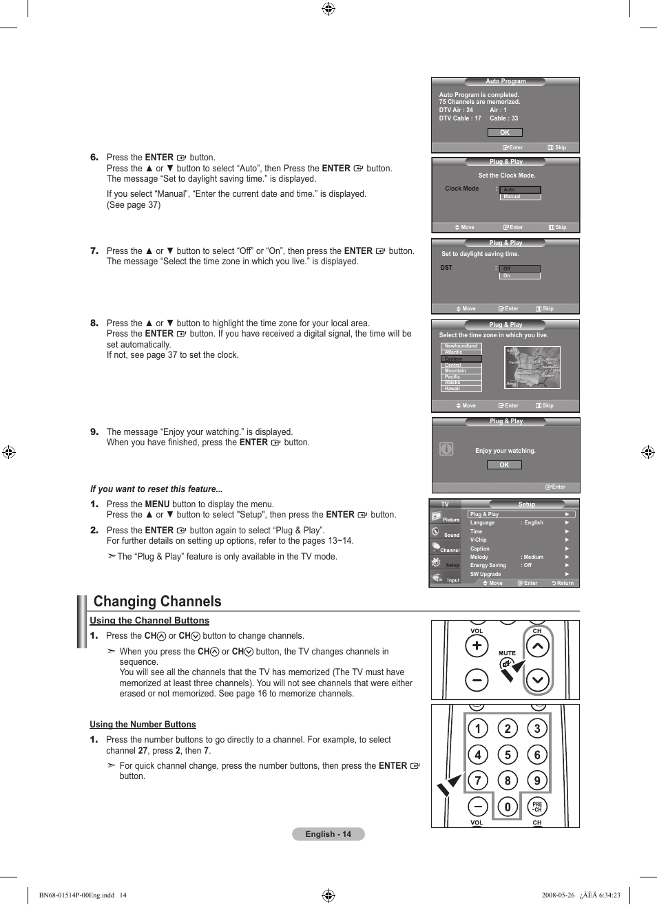 Changing channels | Samsung LN32A330J1NXZA User Manual | Page 16 / 62