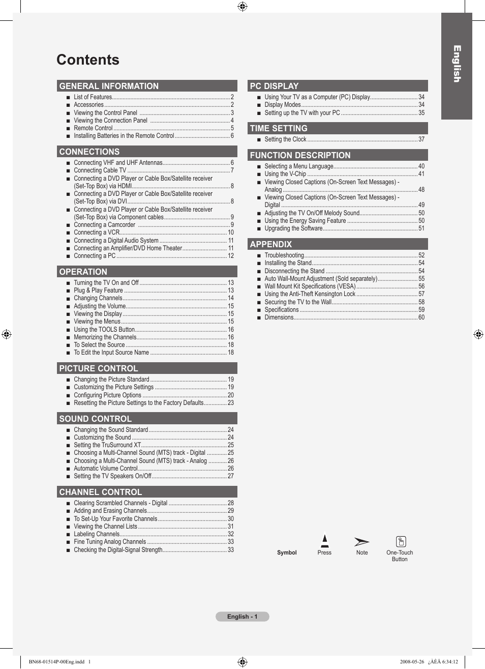 Samsung LN32A330J1NXZA User Manual | Page 3 / 62