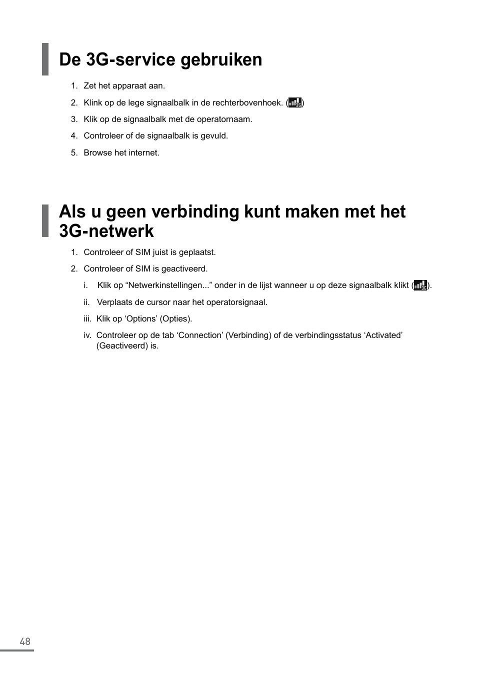 De 3g-service gebruiken | Samsung XE550C22-A01US User Manual | Page 48 / 87
