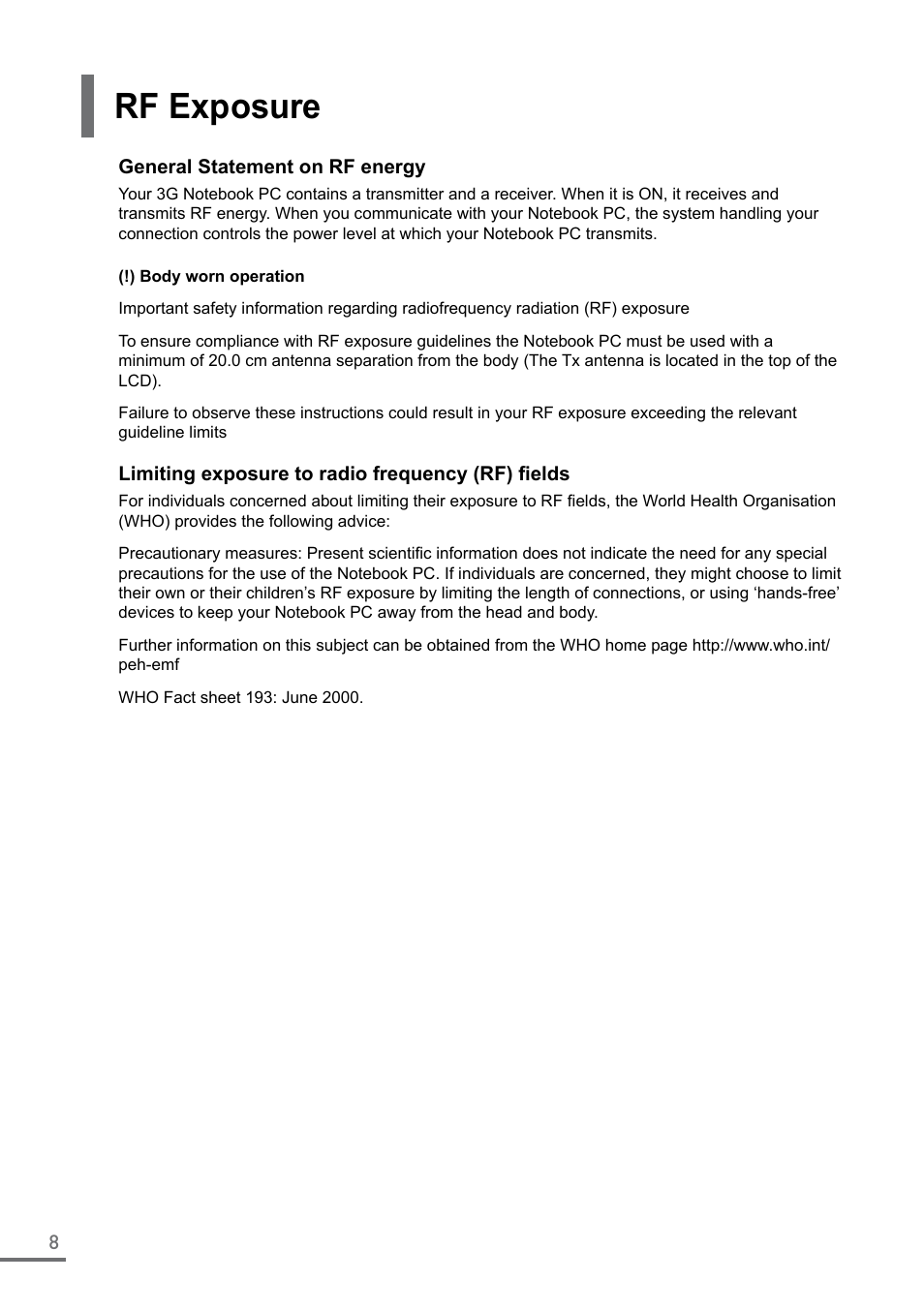 Rf exposure | Samsung XE550C22-A01US User Manual | Page 8 / 87