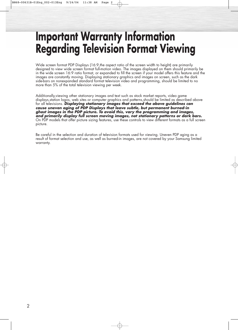 Samsung SPP4231KX-XAA User Manual | Page 2 / 104