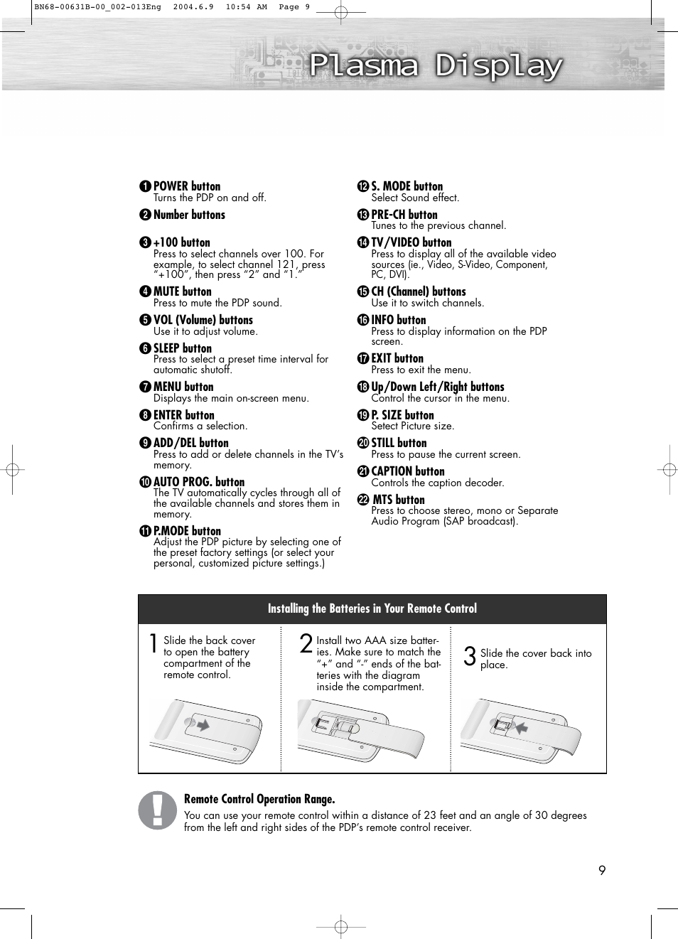 Samsung SPP4231KX-XAA User Manual | Page 9 / 104